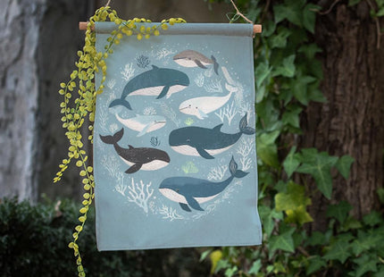 Moslion Fish Garden Flag Vertical Double Sided Nature Nautical Ocean Sea Seaweed Coral Whale Shark Dolphin House Flags Home Burlap Banners 12.5x18 Inch for Outdoor Decor Lawn