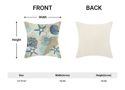CXMEIFLY Coastal Pillow Covers 16x16 Inch Set of 2 Starfish Ocean Themed Beach Decor Throw Pillows Turquoise Navy Blue Beachy Nautical Summer Outdoor Decorative Cushion Cases for Couch Decorations