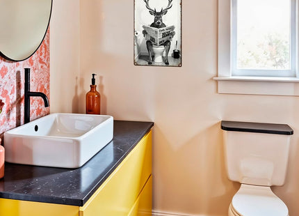 UBIMKW Deer Bathroom Metal Tin,Deer on Toilet Sign