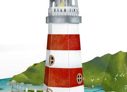 Lovepop Coastal Lighthouse Pop Up Card - 3D Nautical Seaside Greeting Card for Friend, Coworker, Retiree, Sailor (Retirement, Birthday, Thank You, Just Because) 5x7 with Envelope
