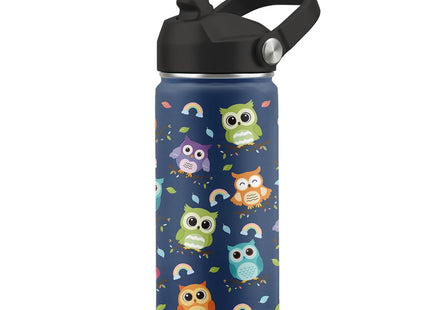 FAIVHSO Owl Gifts, 16 oz Water Bottle with Straw Lid, Owl Water Bottle