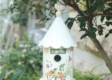 Z² BellaDecor Metal Hanging Birdhouses for Outdoors Bird Houses for Outside Unique Bird Nest for Bluebird Wren Chickadee Sparrow Bird Nest Box for Garden Patio
