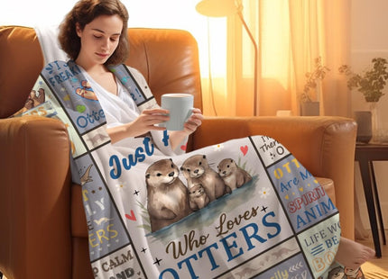 Norkobay Otters Blanket Gifts for Girls Kids,Sea Otters Stuff Animal Throw Blankets,Cute Otter Gifts for Adults Women Otter Lovers 50"X40"