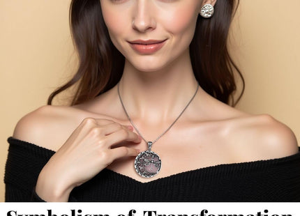 Shop LC Dragonfly Rose Quartz Necklace, Stainless Steel