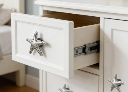 KYIEN 6Pcs Nautical Beach Sea Style Themed Starfish Shape Cabinet Knobs Furniture Decorative Pulls Drawer Knobs Dresser Handles Cabinet Decoration Pulls