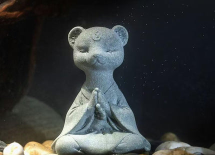 Meditating Fox Statue Yoga Animal Figurines Zen Fox Sculpture, S2