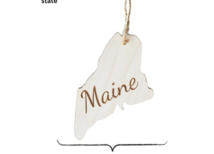 Maine Christmas Ornament | Wooden State Ornament Gift
