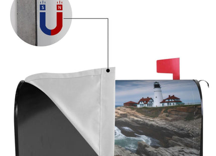 Lighthouse Sea Magnetic Mailbox Covers, Mail Wraps Garden Yard Home Decor for Outdoor Standard Size 21" Lx 18" W
