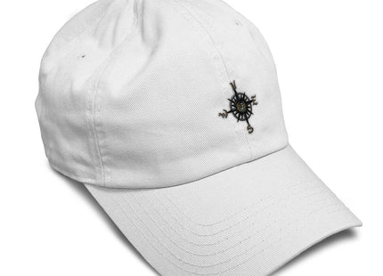 Soft Baseball Cap Nautical Compass White Design Only Dad Hat