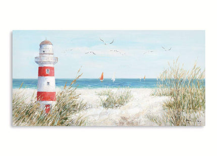 Lighthouse Canvas Wall Art for Home Bathroom Lighthouse Art Seagull Themed Boat Wall Coastal Wall Decor Large Framed for Living Room Easy to Hang 40''X20''