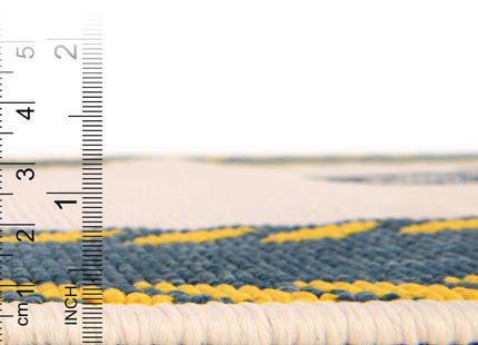Unique Loom Outdoor Coastal Collection Area Rug - Anchor (5' 3" x 8' Rectangle, Ivory/ Yellow)