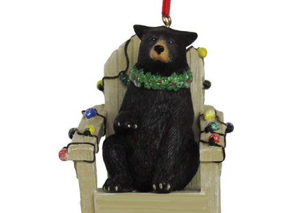 Black Bear On Adirondack Chair Ornament Resin