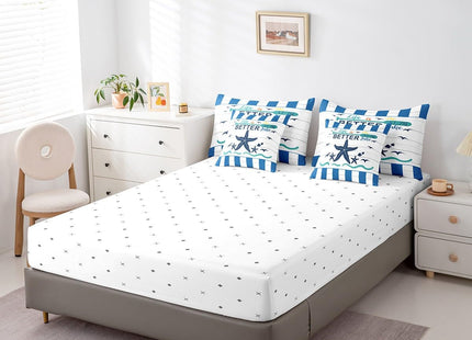 Erosebridal Lake House Bed in A Bag 7 Pcs,Nautical Paddle Comforter Twin