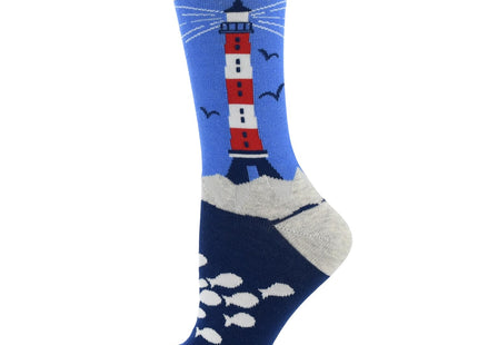 WHD Lighthouse Crew Socks for Women & Men | Oatmeal, Medium | 1-Pack
