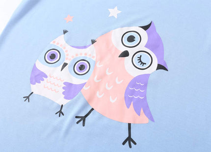 YIJIU Pajamas for Women Cute Owl Print Warm Sleepwear Two Piece Pajama Set, Owl, XX-Large