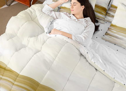 Erosebridal Abstract Beach 7 Piece Comforter Set Set Yellow Oil Twin