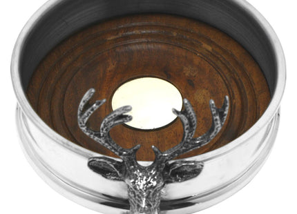 English Pewter Company Deer Stag Head Antler Wine Bottle Coaster [STAG005]