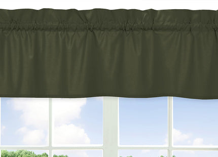 Sweet Jojo Designs Dark Green Window Treatment Valance - Solid Color Hunter Forest Olive for Rustic Woodland Camo Deer Collection