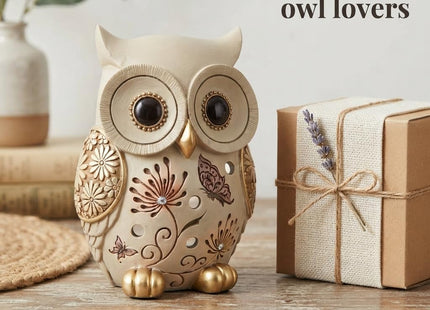 Xintim Owl Figurine for Home Decor, Owl Statue and Cute Owl Whimsical Decor