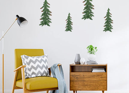 Kikone 4 PCS Metal Pine Wall Decoration Metal Pine Tree Outdoor Wall Decorations for Bedroom Living Room Bathroom Office