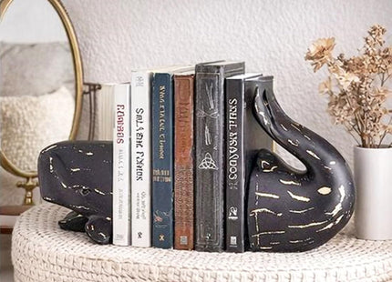 Bellaa Whale Bookends, Decorative Book Ends for Shelves, Heavy Duty, 29677