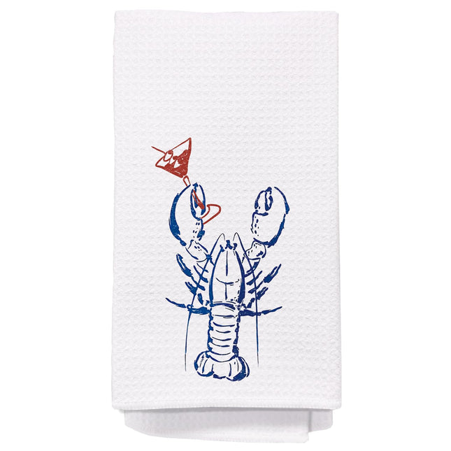 Yomisex Lobster Decor Towels, Lobste Party Decorations Dish Tea Towels for Kitchen, Coastal Beach Nautical Hand Towels for Bathroom, 16x24 Inch