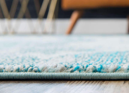 Unique Loom Positano Collection Coastal Modern Fish Light Blue Area Rug (5' x 8')