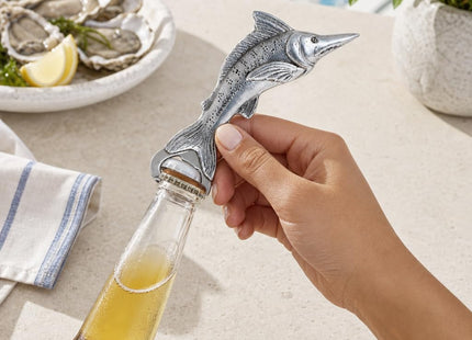 Arthur Court Marlin Fish Bottle Opener - Stainless Steel Barware for Fishing Enthusiasts - 7 Inch Coastal Decor
