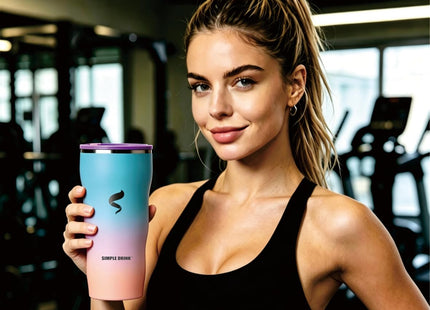 SIMPLE DRINK 30 oz Insulated Tumbler with Straw and Lid, Mermaid Dream