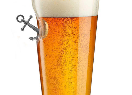 BenShot Anchor Pint Glass - 16oz - HandCrafted for Fathers Day or All-American Celebrations