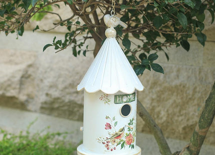 Z² BellaDecor Metal Hanging Birdhouses for Outdoors Bird Houses for Outside Unique Bird Nest for Bluebird Wren Chickadee Sparrow Bird Nest Box for Garden Patio