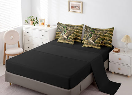 Feelyou Duck Camo 7 Piece Bedding Set Full Size for Boys Teens Kids Hunting Duck Comforter Set with Sheets Hunter Rustic Farmhouse Cabin Bed in a Bag Wild Home Decor
