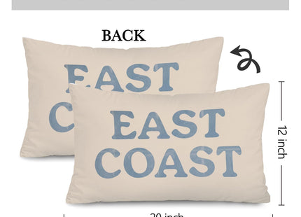 Lacama Coastal Throw Pillow Cover 12x20, Blue Coastal Room Decor, Blue Dorm Decor, East Coastal Decorative Throw Pillow Covers Pillowcases for Couch Bed Girly Room Bedroom Dorm