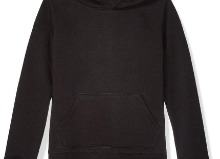 Amazon Essentials Girls' Pullover Hoodie Sweatshirt with Kangaroo Pocket, Black, Large