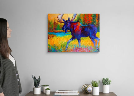 CANVAS ON DEMAND Majestic Moose Canvas Wall Art Print, Home Decor, Wildlife Artwork, 24" x18in