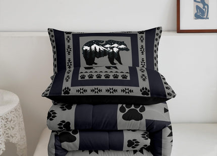 Feelyou Western Rustic Bear Comforter Set Twin for Kids Boys Girls Bedding