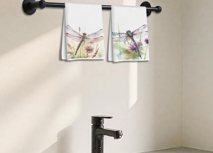 CQM 2Pcs Watercolor Dragonfly Kitchen Towels, Dragonfly Gifts for Women