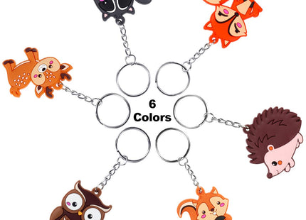 iMagitek 24 Pack Woodland Animal Keychains for Woodland Party Supplies, Birthday Party Bag Fillers, Birthday Gifts, Woodland Animals Lover Gifts , Woodland Party Return Gifts