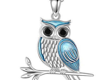 LWQQWL Owl Necklace for Women 925 Sterling Silver Owl Pendant Necklaces Cute Animal Jewelry Gifts