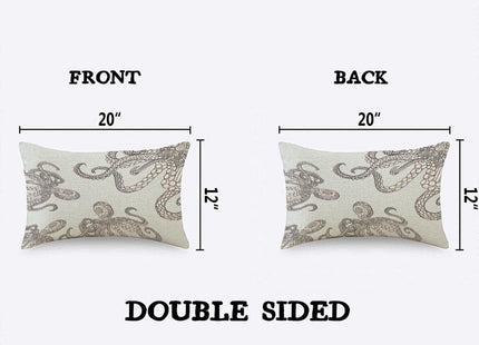TKS MITLAN Octopus Pillow Cover 12x20 inch Marine Animal Tentacle Underwater Sea Monster Squid Pillows Decorative Throw Pillows Farmhouse Decor for Home Cushion Case