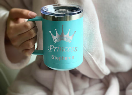 LaserGram 15oz Vacuum Insulated Coffee Mug, Sailboat, Personalized Engraving Included