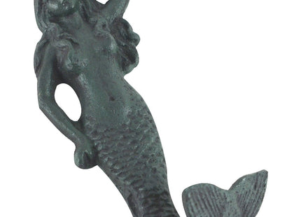 TG LLC Treasure Gurus Nautical Metal Mermaid Hook Antique Green Decor Bath Kitchen Home Decor