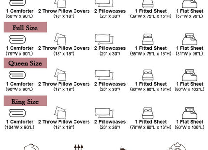 Homewish 7 Pcs Lodge Cabin Comforter Set with Sheets Full Size Retro Grid Animal Paw Print Bedding Sets for Kids Teens Adults All Season Lightweight Soft Comfy Bed Set