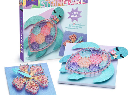 Craft-Tastic — String Art Sea Turtle for 2 Fun Craft Projects — Sea Turtle and Hibiscus Flower — Ages 10+