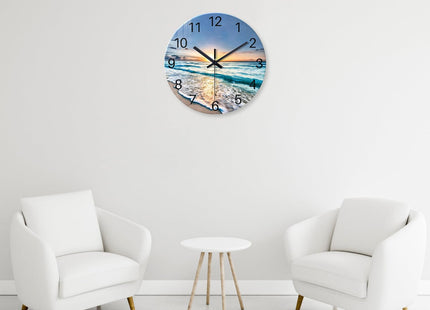 Constantplanet Blue Coastal Wall Clocks Battery Operated 16 Inch