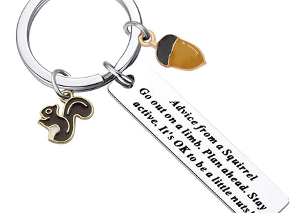 Scwasen Animal Squirrel Keychain for Women Squirrel Jewelry Advice from a Squirrel Gifts for Squirrel Lovers Gift Nature Lovers