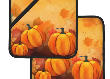 Mount Hour Potholders, Autumn Fall Sunflowers Pumpkins Butterfly Maple Leaf Thanksgiving Autumn Baking Pot Holder for Cooking BBQ, 2-Piece Set