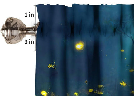 SHElifestyle Fantasy Forest Valance Curtain, Enchanted Trees Dreamy Mist Gothic Forest Glowing Lights Landscape Window Treatments Valance for Bedroom Living Room Kitchen 54x18inch