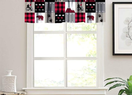 DDCBNS Cabin Rustic Curtains Valance for Living Room Bedroom Kitchen Bathroom,Western Country Vintage Farmhouse Bear Rod Pocket Window Treatments,1 Panel,54" x 18"