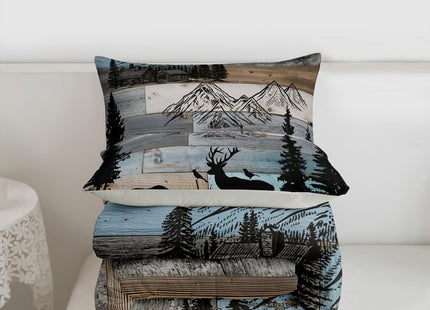 Erosebridal Rustic Farmhouse Comforter Set Queen Forest Cabin Bedding Set Woodland Hunting Bear Deer Comforter for Kids Boys Girls,Country Wildlife Animal Print Quilt Duvet